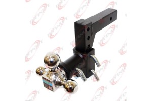  Tri-Ball Swivel 13" Adjustable Trailer Tow Hitch Mount 2" Receivers Solid Shank